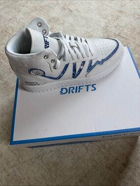 Men’s Women’s Drifts White & Blue High-Top Sneakers